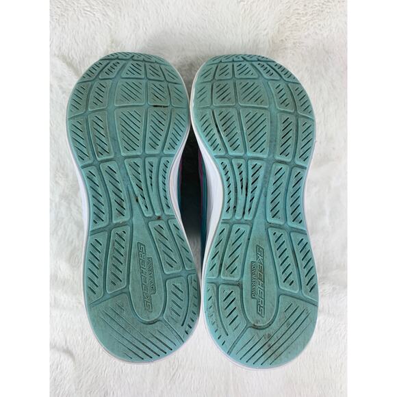 Skechers Go Run Elevate Girls Size 5.5 Blue Pink Lace Up Low Top Running Shoes - Picture 6 of 8